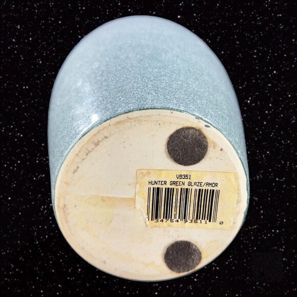 MCM HARRIS POTTERIES CHICAGO IL HUNTER GREEN GLAZE CERAMIC POTTERY TALL VASE VTG - Picture 6 of 12